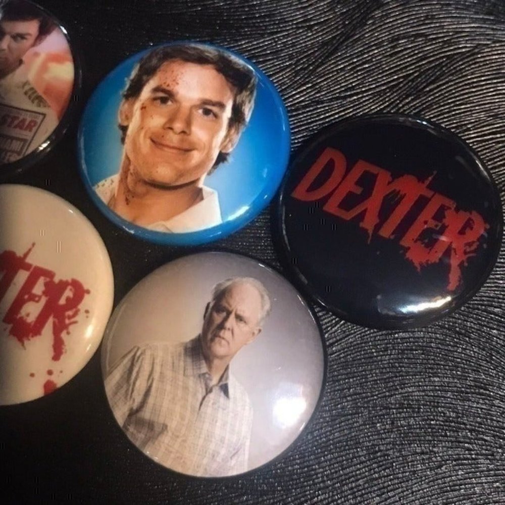 5 Pack Dexter Badge Button Set - Picture 3 of 5